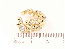 Сережки Xuping моно-кафа позолота 18K "Візерунок з кристалами" 290797 - мініатюра 2