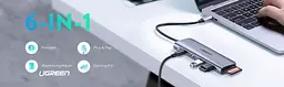 USB-хаб Ugreen 6 в 1 USB-C / 2xUSB 3.0 / 4K HDMI / TF / SD [70411] [63379] - мініатюра 6