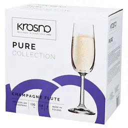 Набір келихів для шампанського Krosno Pure, скло, 170 мл, 6 шт. (788968) - мініатюра 2