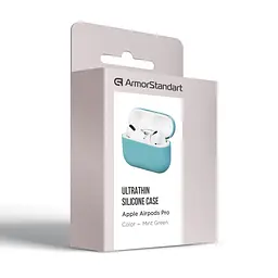 Силіконовий чохол для навушників Apple AirPods Pro, Ultrathin Silicone Case, бірюзовий, захисний чохол, ультратонкий і легкий, захист від подряпин і пилу, м"який силікон, ArmorStandart (ARM55968) - мініатюра 3