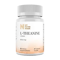 L-теанін, L-Theanine, 600 мг, 60 капсул My Nutri Week vit0003260