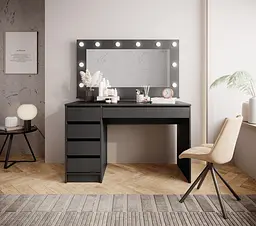 Стіл туалетний письмовий Perfect Home Ада / Ada 5S/120 з 5 шухлядами Антрацит (PFH-091308) - мініатюра 9