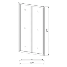 Душові двері Eger Bifold 90x195 см розсувні прозоре скло профіль хром 599-029-90, прозорий, хром - мініатюра 3