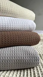 Покривало Zeintex Simple бавовняне вафельне біле 220х240 см - мініатюра 3