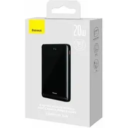 Зовнішній акумулятор Baseus Magnetic Bracket Wireless Fast Charge 10000mAh PPCX000002 білий - мініатюра 4
