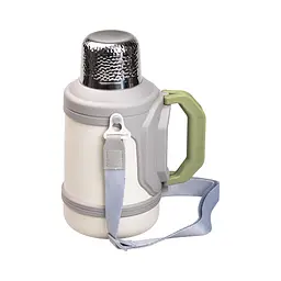 Термос для туризму Vacuum Cup 1,5 л з фліп кришкою та складаними ручками, сірий Yiwu HP-14-21W - мініатюра 5