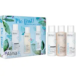 Набір догляду за тілом Alma K Me First Body Care Kit: Розслаблюючий гель для душу 100 мл + Мило-скраб для тіла 100 мл + Зволожуючий лосьйон для тіла 100 мл (125103) - мініатюра 2