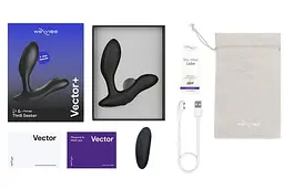 Масажер простати, 10.6х3 см (чорний) We-Vibe Vector + Лубрикант 50 мл - мініатюра 6