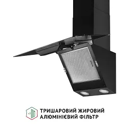 Витяжка декоративна похила Perfelli VICCO 6HSR NERO - мініатюра 5