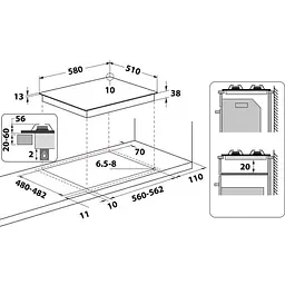 Робоча поверхня WHIRLPOOL TKRL661IXEU - мініатюра 5
