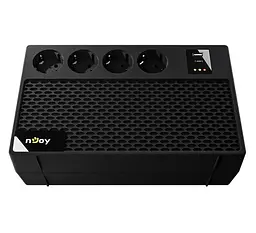 ДБЖ зі стабилизатором AVR UPS Njoy Renton Plus 600VA 360W, Lin.int., 4xSchuko, USB Type-A, USB Type-C - мініатюра 1