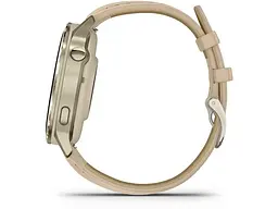 Смарт-годинник Garmin Venu 4 41 mm Lunar Gold with Light Sand Leather Band (010-03013-03) - мініатюра 7