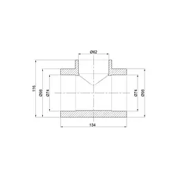 Трійник PPR Thermo Alliance 75х63х75 DSC119