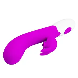Вібратор-кролик Pretty Love Cerberus Licking Vibrator 20.6 см фіолетовий - мініатюра 4