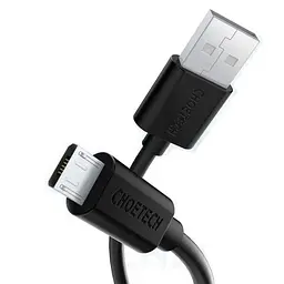 Кабель Choetech USB - micro USB (M/M), 1.2 м, Black (AB003) - мініатюра 2
