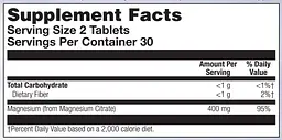 Магній цитрат, Magnesium Citrate 400 mg - 60 tabs - мініатюра 2
