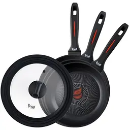 Набір сковорідок Krauff Smart Fry та універсальна скляна кришка (25-45-314)