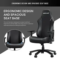 Ігрове крісло Anda Seat Luna L Black (AD18-44-B-PV) - мініатюра 11