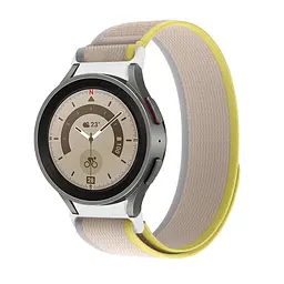 Ремінець для Samsung Galaxy Watch 5 Pro 45mm - бежево-жовтий Watchbands Cloth ширина кріплення 20мм нейлоновий (WB009-9063704) - мініатюра 3