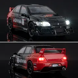 Колекційна металева модель автомобіля АвтоЕксперт Mitsubishi Lancer Evolution IX з інерцією, світлом та звуком 1:32 - мініатюра 6