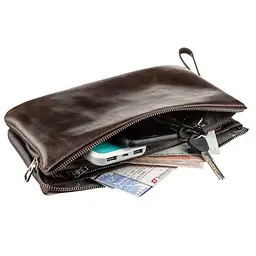 Чоловіча шкіряна барсетка GRANDE PELLE 26х14,5х4 см acs0016114 - мініатюра 4