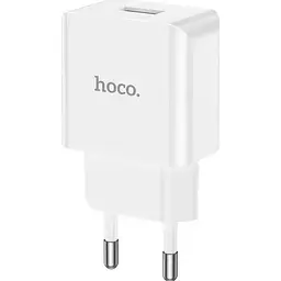 Мережевий зарядний пристрій Hoco C106A Single Port White [101987] - мініатюра 2