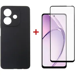 Чохол до мобільного телефона Dengos Carbon + glass Oppo A40m/A40 Black (DG-KM-159)