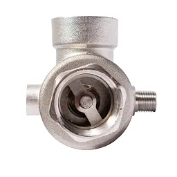 З"єднувач п'ятививідний +зворотний клапан 80мм M1"×F1"×F1"×M1/4"×F1/4" Silver 480г AQUATICA (779601) - миниатюра 8