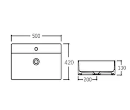 Раковина підвісна Qtap Nando LT 500х420х130 Matt Black без донного клапана QT12116146AMB - мініатюра 7