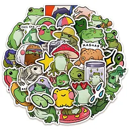Стікерпак Жаби Набір наклейок GeekLand Frogs 50 штук