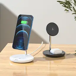 Бездротовий ЗП HOCO S23 Volant Magnetic MagSafe 2-in-1 15 W магнітна підставка - мініатюра 5