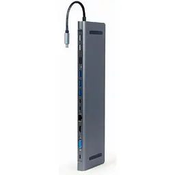 USB-Хаб Cablexpert USB-C 9-in-1 (Hub/HDMI/VGA/PD/card-reader/lan/audio) (A-CM-COMBO9-01) - мініатюра 2