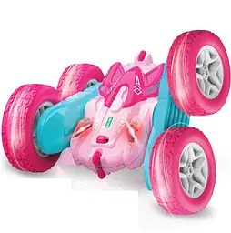Перевертна трюкова машинка на радіокеруванні Seveclotree RC Stunt Car PHG4-13 360° обертання 4WD повнопривідна рожева (SKU-160)