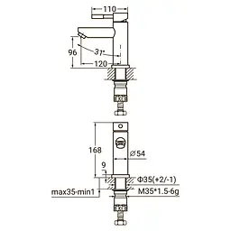 Змішувач для раковини Aquatica KT-1A170P 9722001 - мініатюра 2