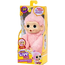 Уцінка. Інтерактивна іграшка Moose Little Live Pets Мавпеня Луна Лемон рожева (26764)  - мініатюра 2