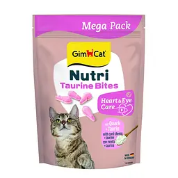 Вітамінні ласощі для кішок GimCat Nutri Taurine bites curd ДжимКет для підтримки здоров'я серця з сиром та таурином 425 г (арт.G-419671)