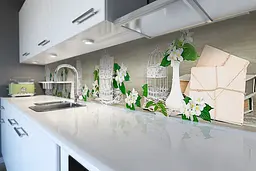 Кухонний фартух Жасмин вінілова наклейка ПВХ квіти букети Абстракція бежевий 60х300 см Happy Pocket Z180879