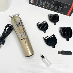 Машинка для стрижки Geemy GM-6112, акумуляторна, триммер з насадками - мініатюра 4