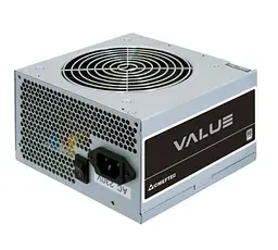 Блок живлення 600 Вт, Chieftec VALUE, сріблястий, 80+ Standart, Active PFC, 120 мм, 2xMolex/4xSATA/2x6+2-pin/1x20+4-pin