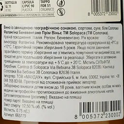 Вино Solopaca Falanghina Beneventano IGP Prime Vigne біле сухе 0.75 л - мініатюра 3
