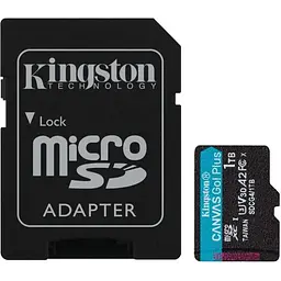 Карта пам'яті Kingston microSDXC, 1Tb Canvas Go! Plus, Class 10 UHS-I U3 V30 A2, SD адаптер, до 200/160 МБ/с (SDCG4/1TB)