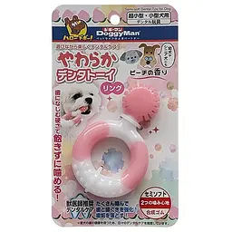 DoggyMan Ring Semi-soft Dental доггимен кільце жувальна іграшка для собак Персик
