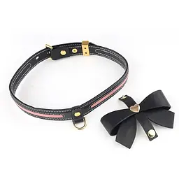 Повідець Lockink Sevanda Love Heart Butterfly LeaTher Collar Set - Black - мініатюра 2