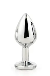 Анальна пробка Gleaming Love Silver Plug Medium 8.3 см (прозорий) - мініатюра 3