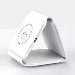 Бездротовий зарядний пристрій Wiwu M6 Wireless 3-in-1 Fast Charger Foldable White [73466] - мініатюра 5