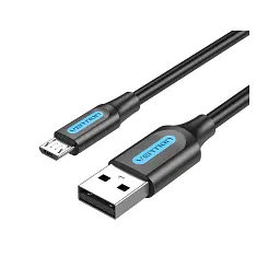 Дата кабель USB 2.0 AM to Micro 5P 1.0m 3A black Vention (COLBF)
