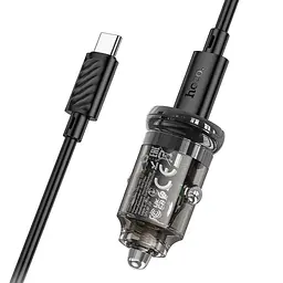 АЗП Hoco Z53 Sight PD30W (1C) + Type-C to Type-C Transparent black - мініатюра 4