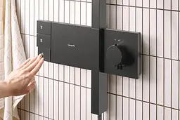 Душова система з термостатом Hansgrohe Raindance Alive Q 210x340 2jet з ShowerSelect Comfort brushed black chrome 24590340 - мініатюра 2