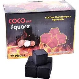Вугілля Coco Square для кальяну кокосовий квадрат 40мм 1шт куб (10531) - мініатюра 1