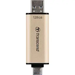 USB флеш накопичувач Transcend 128GB JetFlash 930 Gold-Black USB 3.2/Type-C (TS128GJF930C) - мініатюра 5